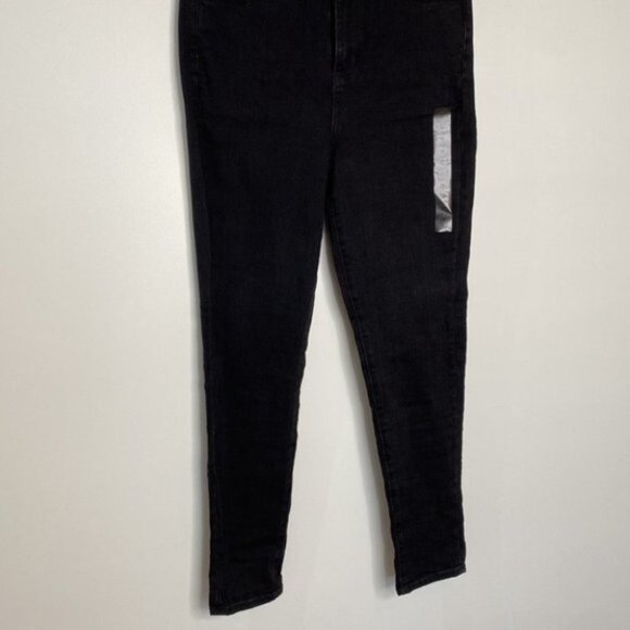 American Eagle Women Black Denim Highest Rise Skinny Jegging Jeans Size 10 Short - Picture 3 of 11
